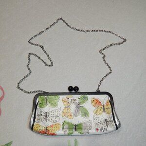 Retired Brighton Vera SECRET GARDEN Butterfly Clutch Purse On Chain Strap